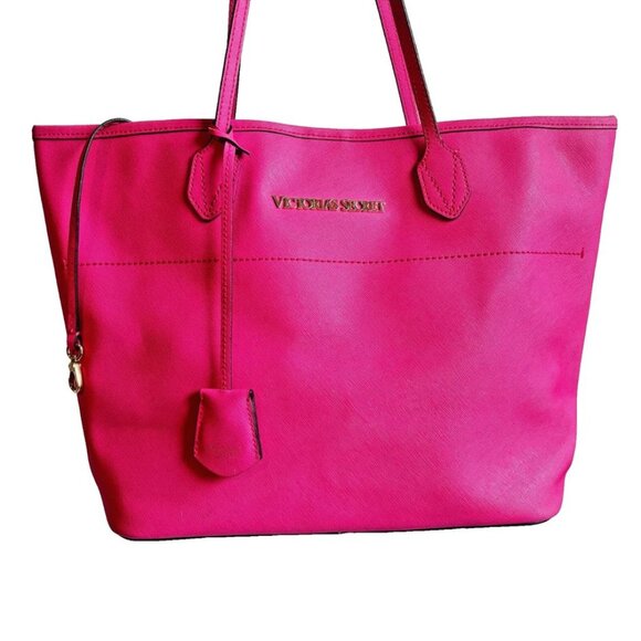 Victoria’s Secret Limited Edition Pink Leather Weekender Tote Bag – Extra Large - Picture 1 of 10